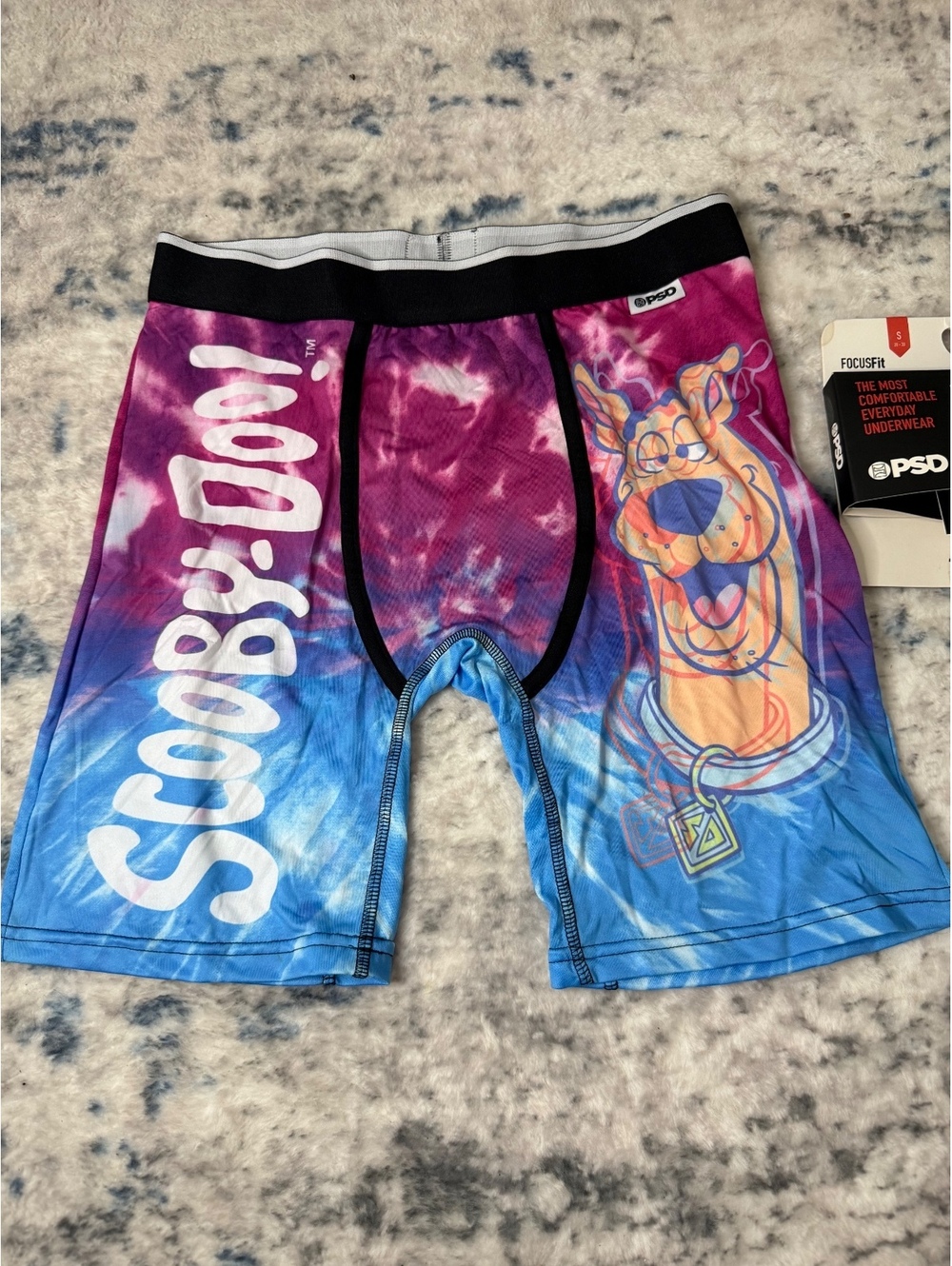 PSD Scooby-Doo Men's FocusFit Boxer Briefs Size Small Tie-Dye Print NWT